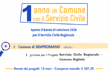 Servizio Civile Regionale - 1 anno in Comune
